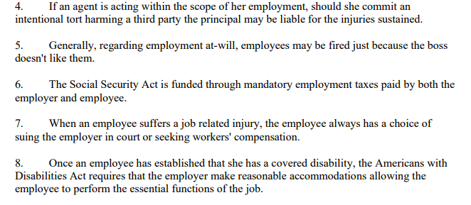 Help needed with these 5, Thank you. (True or False) 4. If