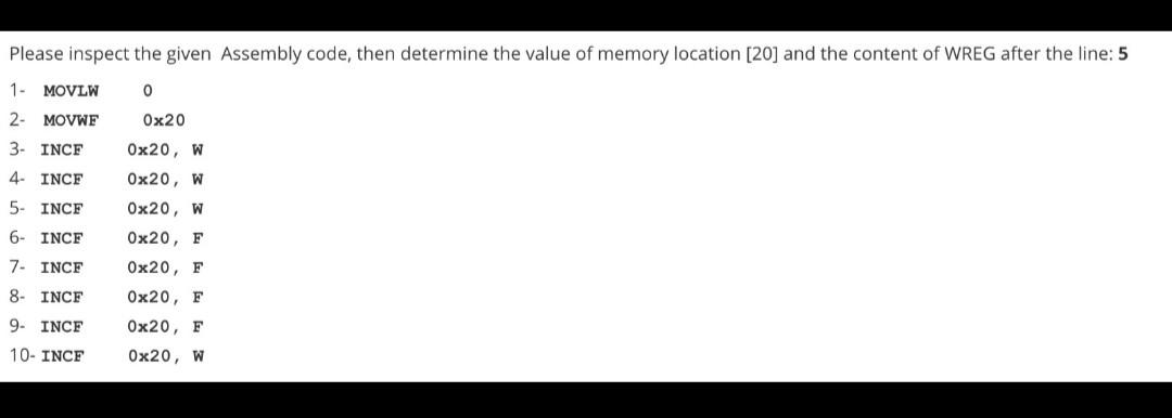 assembly question Please inspect the given Assembly code, then determine the value
