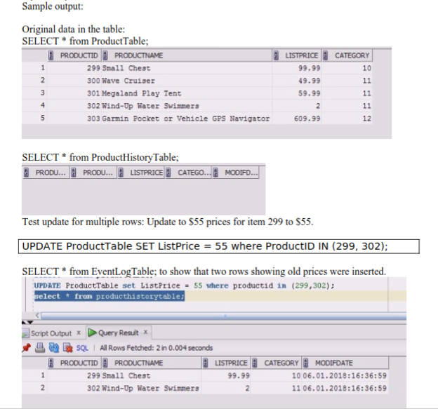 1. Use the product table from this module (do not modify table