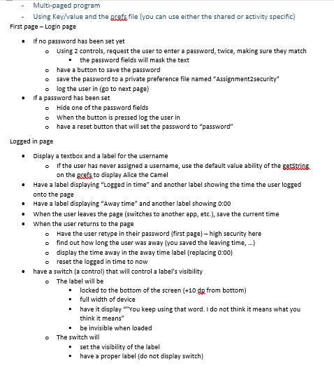 Android Studio - Multi-paged program - Using Key/value and the srefe file