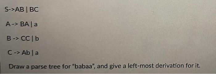  please help. I will thumb up. SABBCABAaBCCbCAba Draw a parse tree