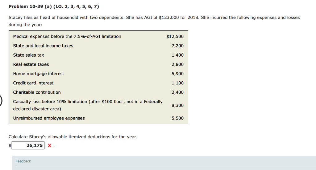 Problem 10-39 (a) (LO. 2, 3, 4, 5, 6, 7) Stacey