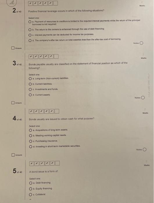Q 2-5 Please help me with these multiple choice questions i will