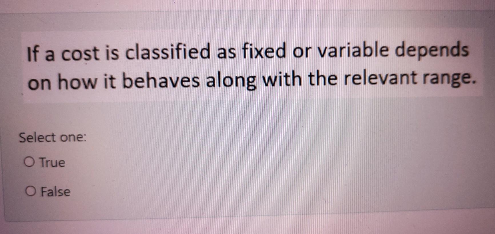 contribution margin to have decreased? Select one: O a. Fixed expenses decrease.