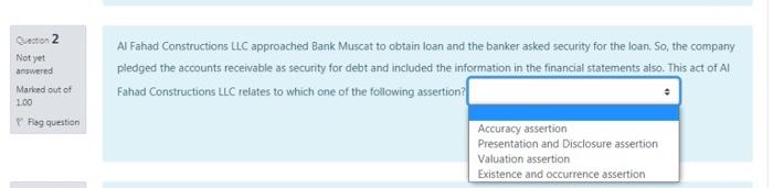 Marked out of 100 You are the auditor of Al Arab Construction