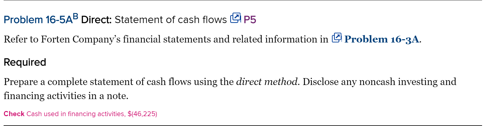 Using the direct method calculate cash flow for operating activities only Problem