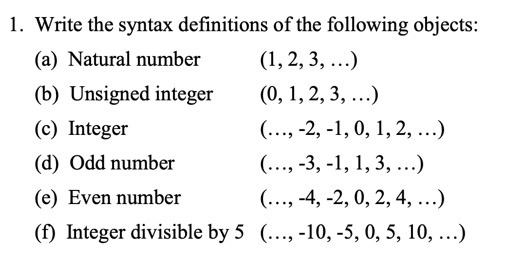 I need help with SYNTAX DIAGRAM for (d), (e), and (f) Here
