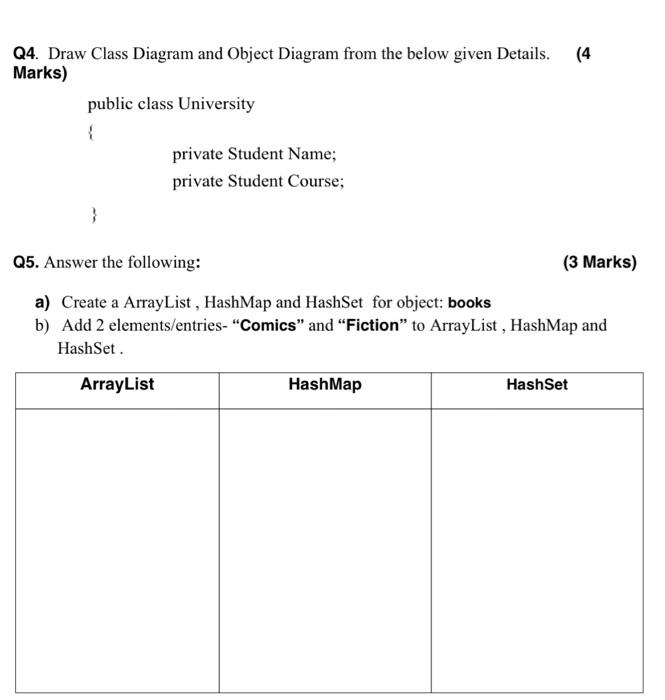 please solve these questions correctly and clearly Object Oriented Programming bluej Q4.