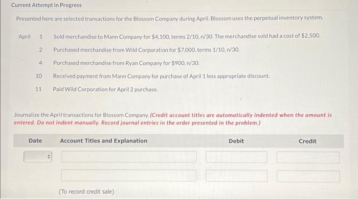  Current Attempt in Progress Presented here are selected transactions for the