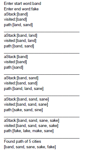 There are four java files and two text file. BuildGraph.java, Vertex.java, WordLadder,