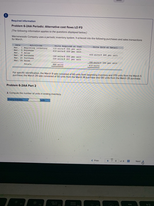 [The following information applies to the questions displayed below) Warnerwoods Company uses