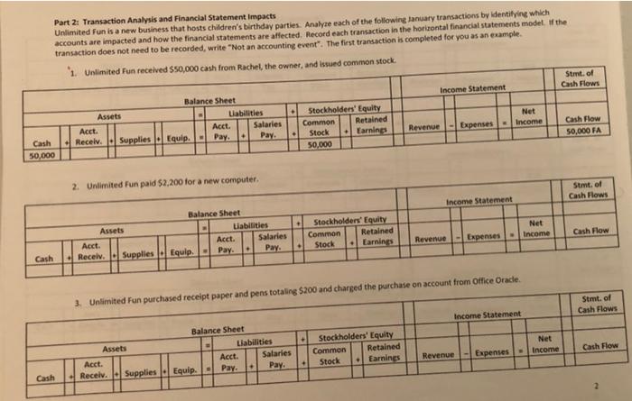  please help me do all these please Part 2: Transaction Analysis