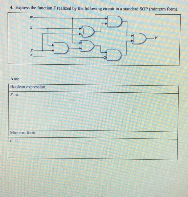 x, y, z) = y'z' + w'x'y +w'x'y + x'y'z + xyz