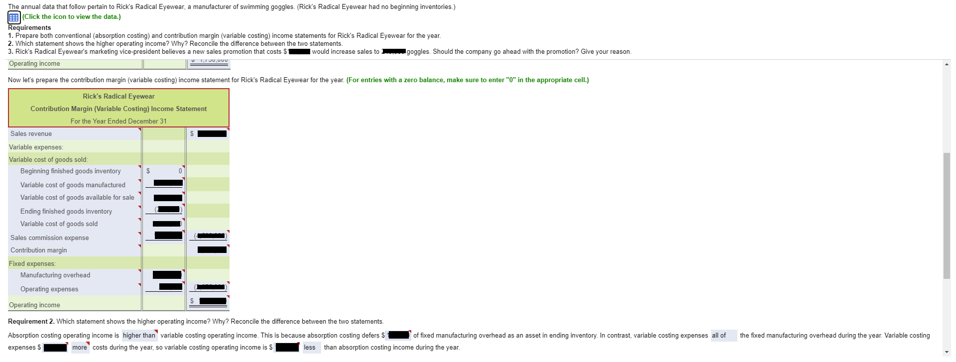 image. The annual data that follow pertain to Rick's Radical Eyewear, a