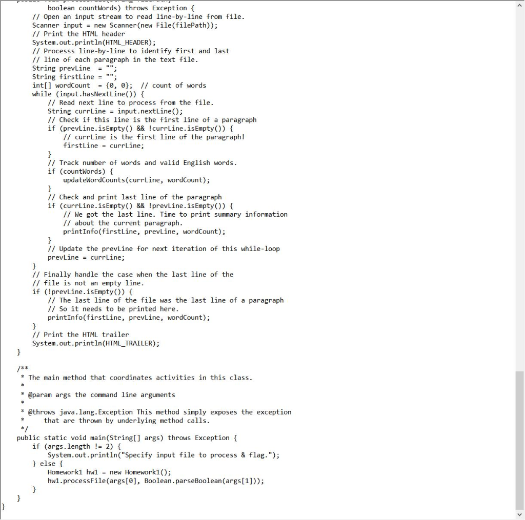 case [7 points: Print the first and last line (if different) of