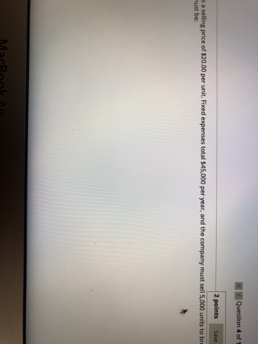 [CLO-3Frank Corporation manufacturers a single product that has a selling price of