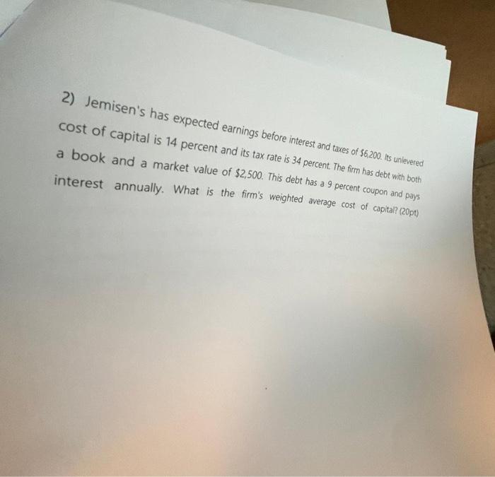 The second option is based on a debt-equity ratio of 0.45. What