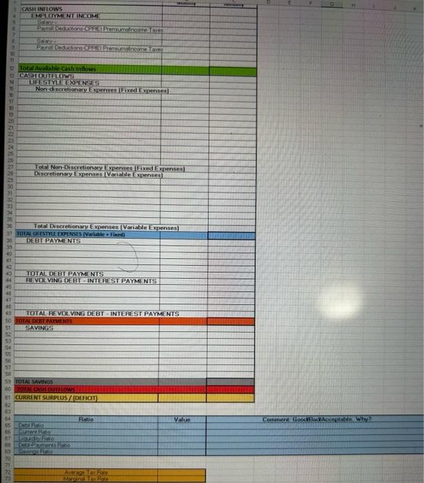  Please could somebody fill in this excel spread sheet as much