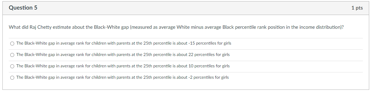 B for Black children. What is the approximate gap in percentiles in