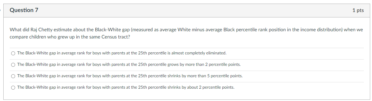 Question 3 1 pts Suppose now that the function linking child percentile