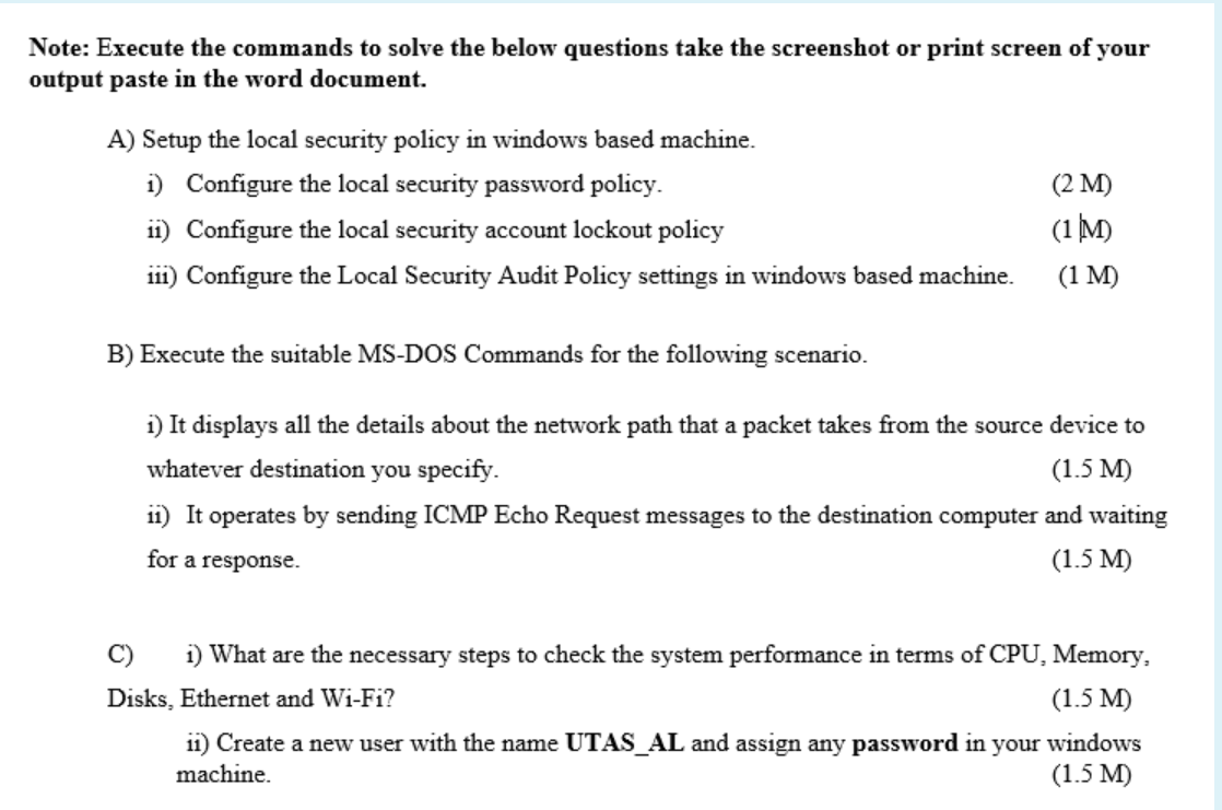  Note: Execute the commands to solve the below questions take the