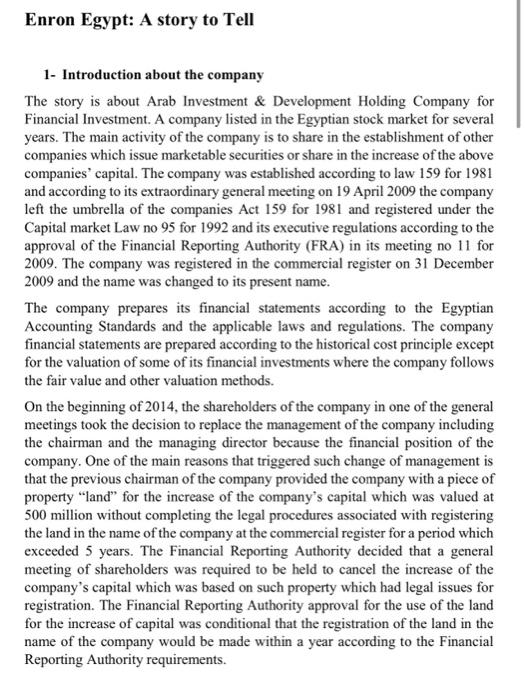  Shareholders(you) will do a brief presentation of the case explaining all