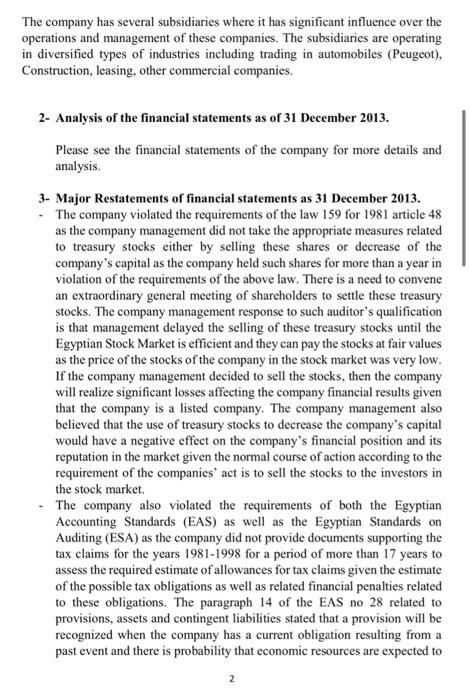 the facts related to the case under study. This will include presenting