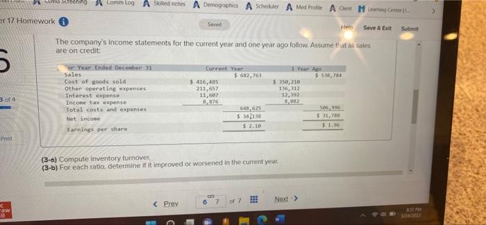 sheets follow. Current Year 1 Year Age 2 Years Ago At December