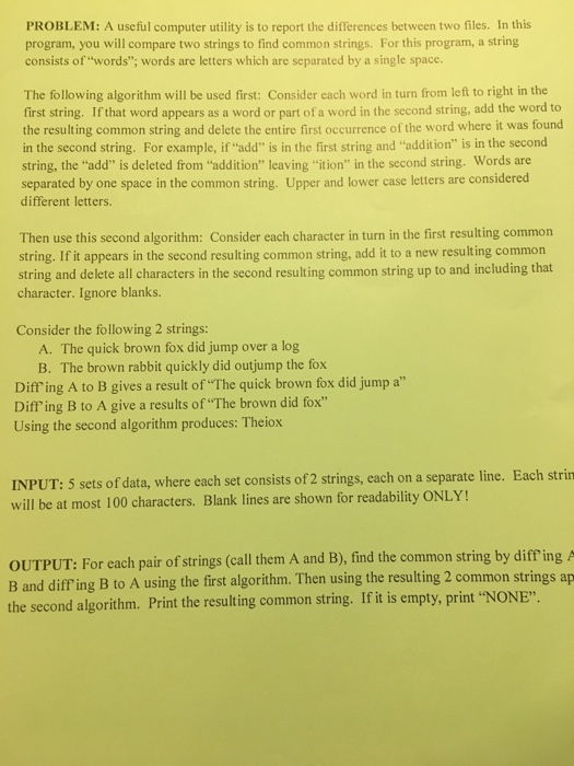  Need python help PROBLEM: A useful computer utility is to report