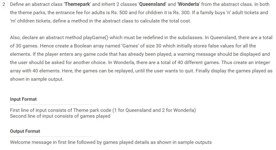 Please provide the java code for the above question. Please dont