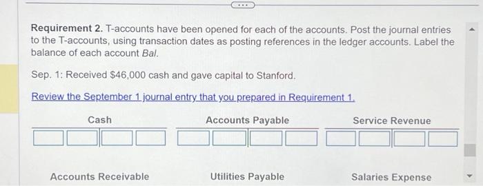 Received $46,000 cash and gave capital to Stanford. 4 Purchased office supplies,