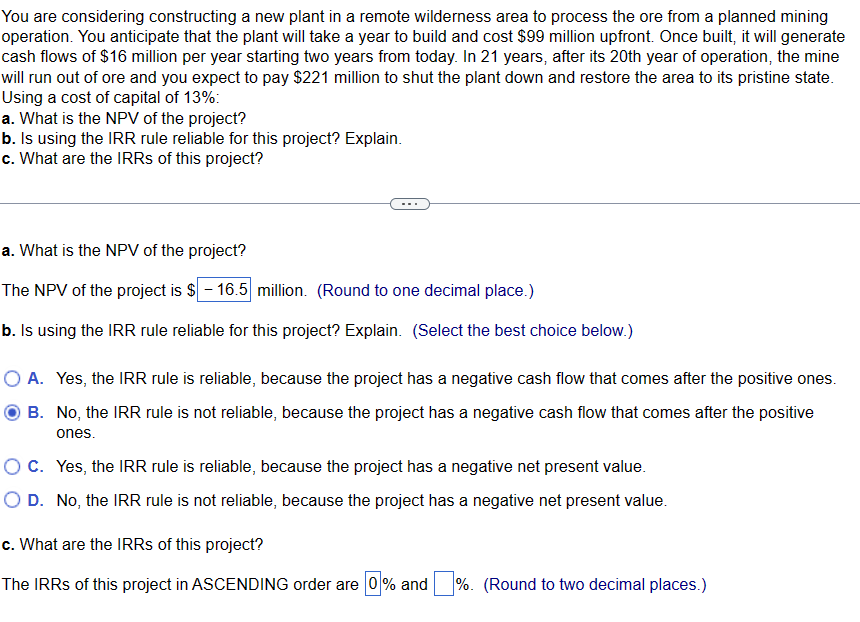 You are considering constructing a new plant in a remote wilderness