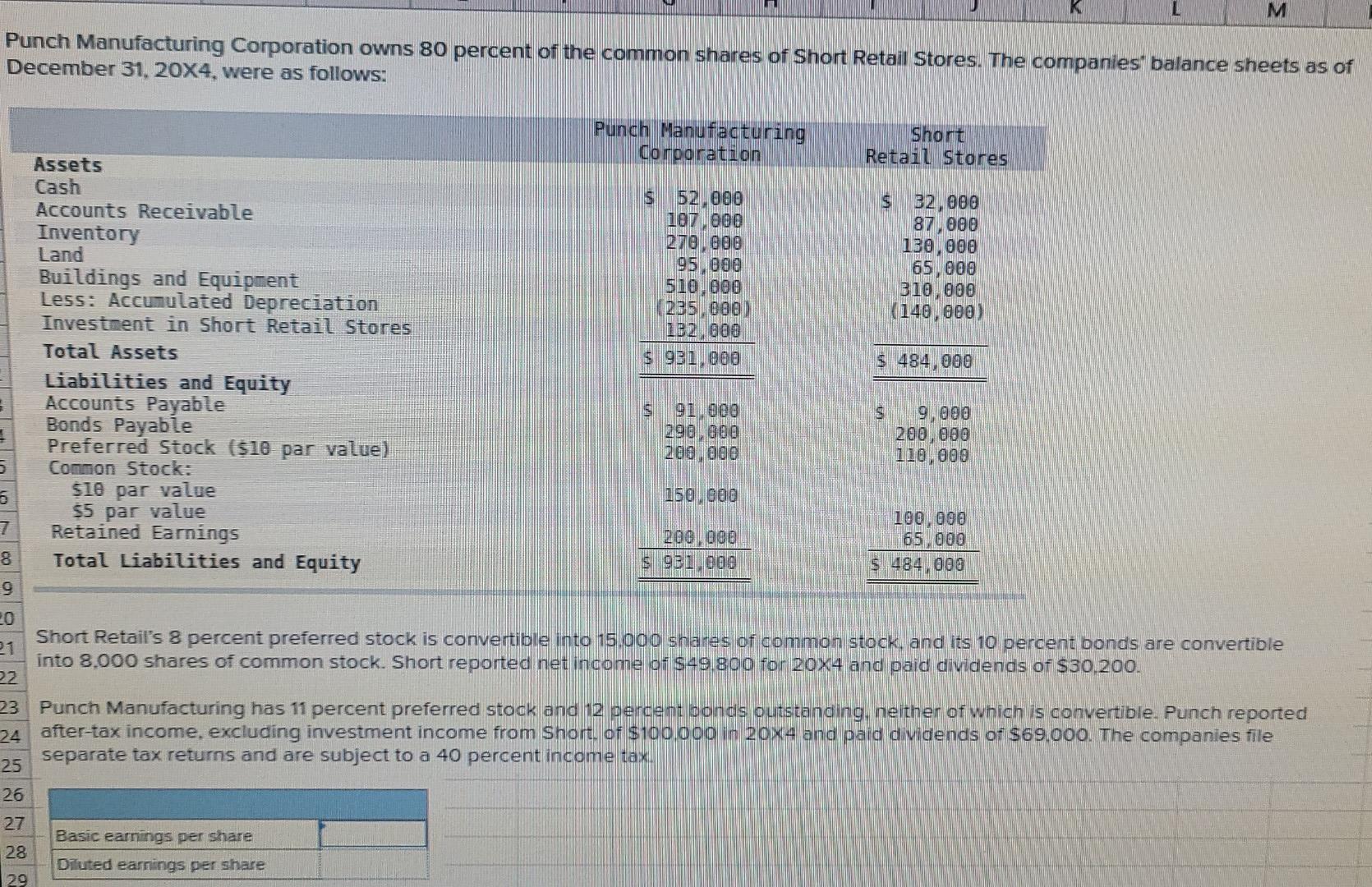 How to calculate the basic and diluted EPS Thank you for the
