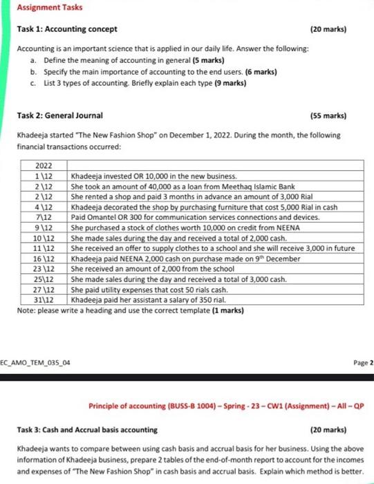  Task 1: Accounting concept (20 marks) Accounting is an important science