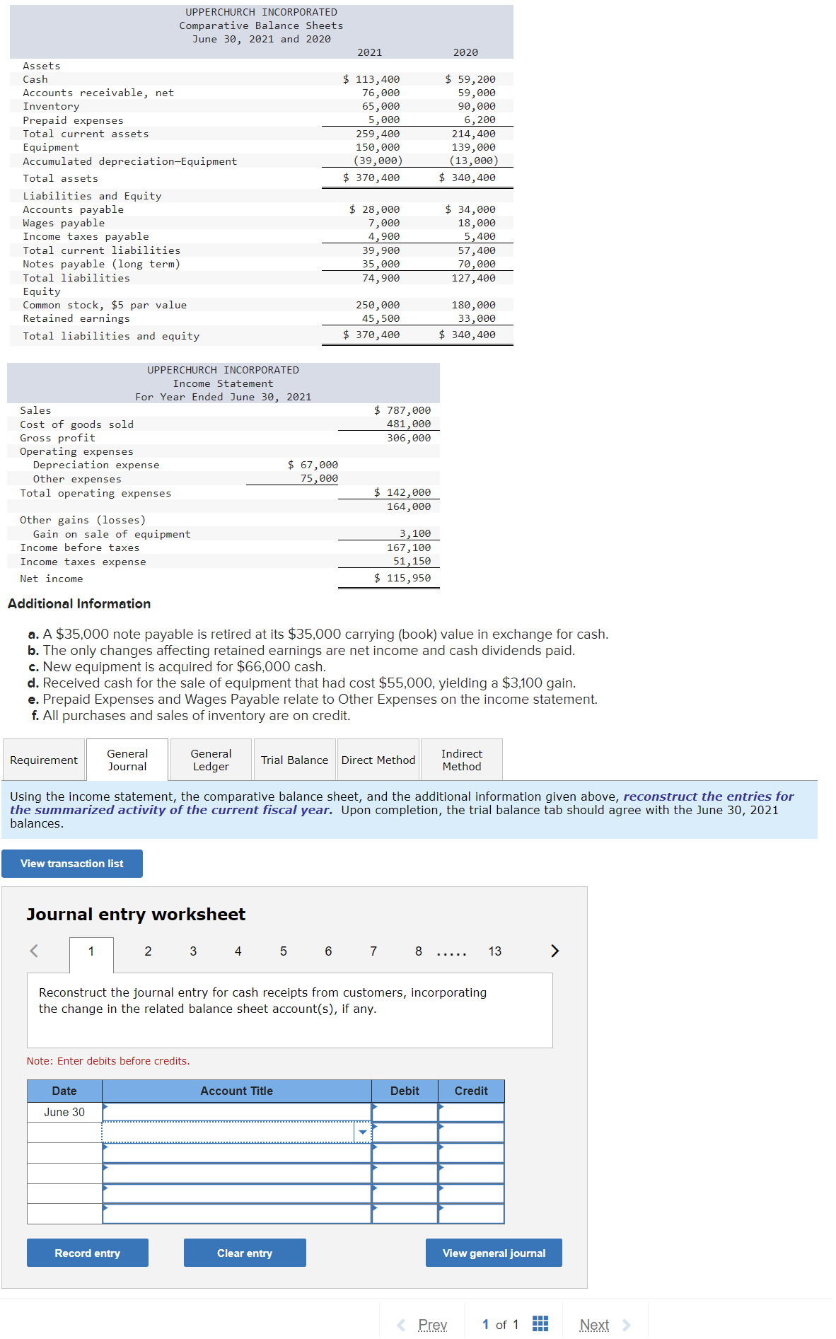  answer just the journal entry worksheet. a. A $35,000 note payable