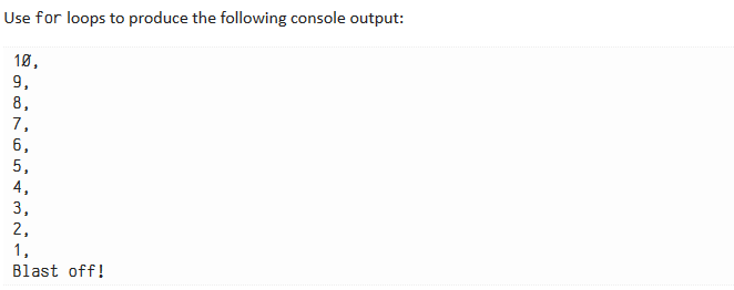 replacing the "FINISH ME" parts with your own code, to produce the