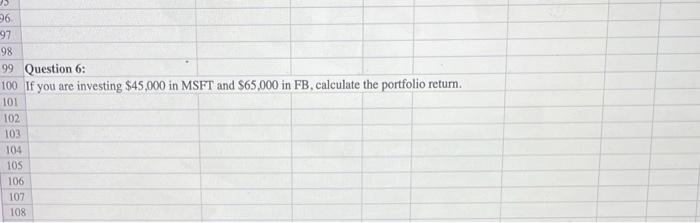 (FB). Question 5: What is the average monthly retum for FB ?