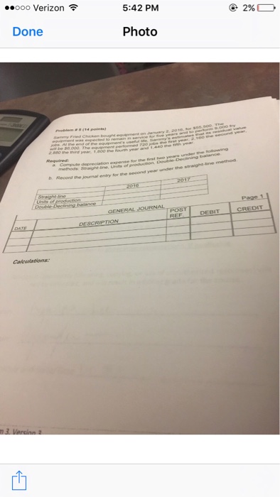  Required: a. Compute depreciation expense for the first two years under