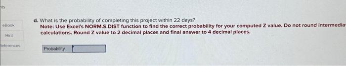 is the expected prolect completion time? What is the expected project completion