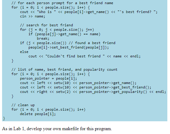 this person as their best friend Write a program that reads in