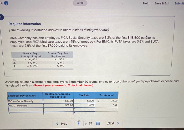  Saved Help Save & Exit Submit Required information (The following information