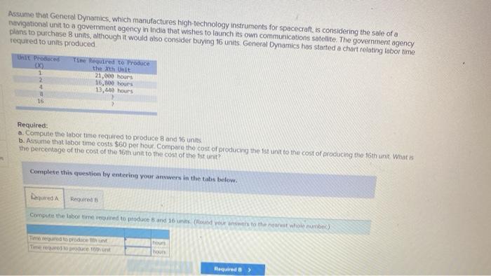  Assume that General Dynamics, which manufactures high-technology instruments for spacecraft, is