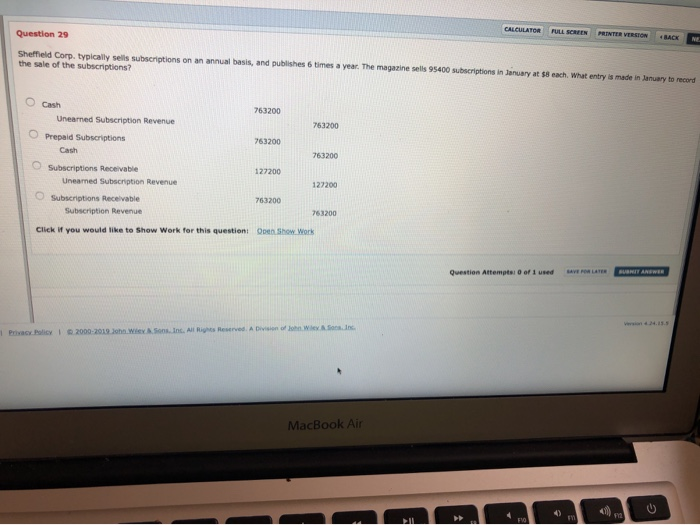  CALCULATOR FULL SCREEN PRINTER VERSTONS BACK Question 29 Sheffield Corp, typically