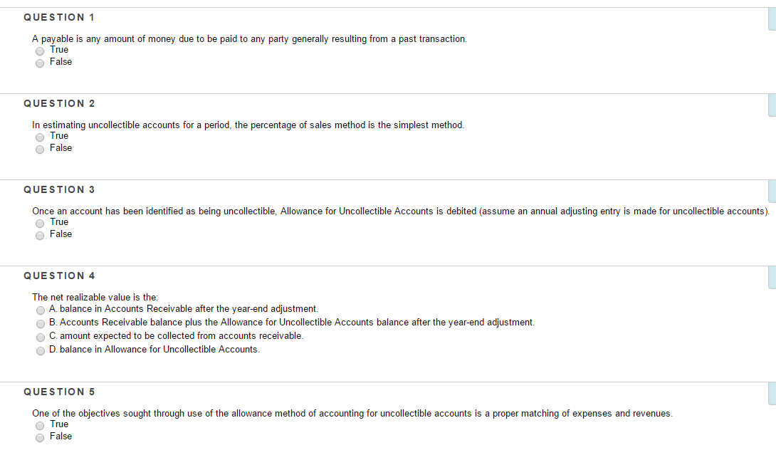 answer all question please, i will rate high QUESTION 1 A payable