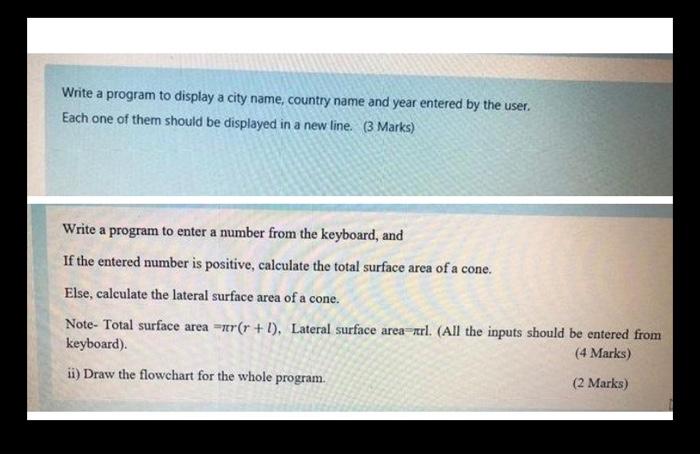 write c program Write a program to display a city name, country