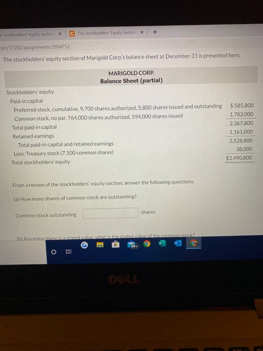  e stockholders' equity section x C The Stockholders' Equity Section x