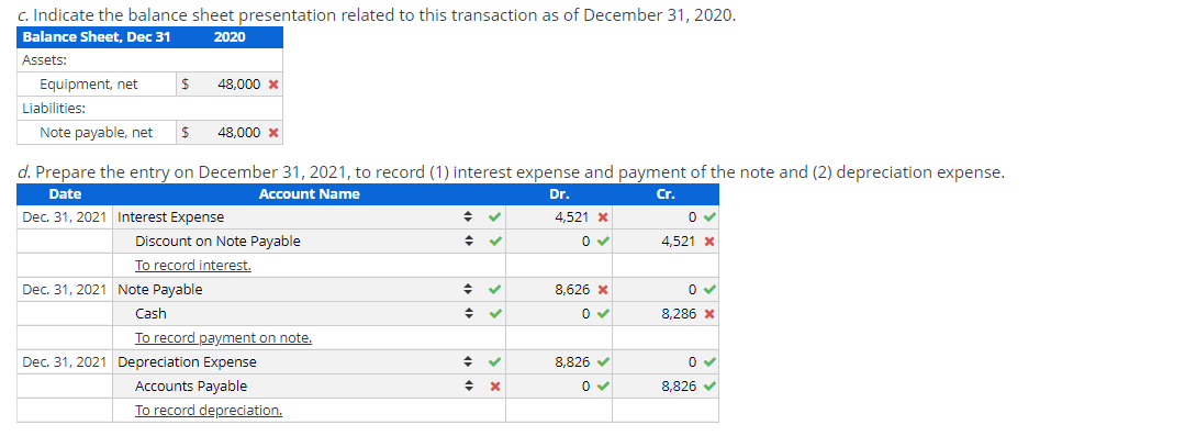 Recording Purchase of Equipment through Debt and Equity On January 1, 2020,