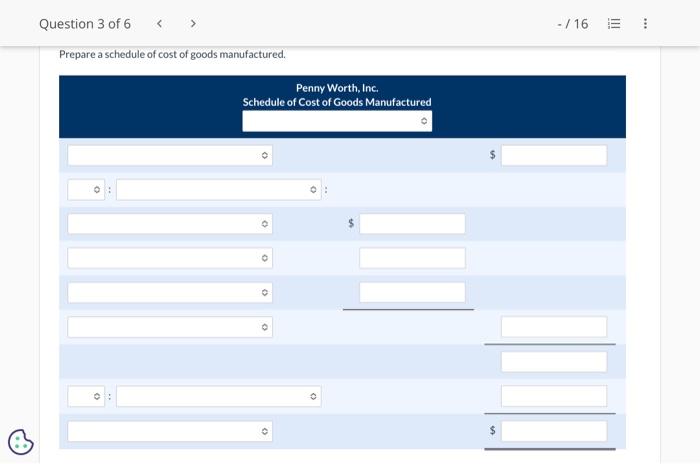 information is available for Penny Worth, Inc, for the fiscal year ending