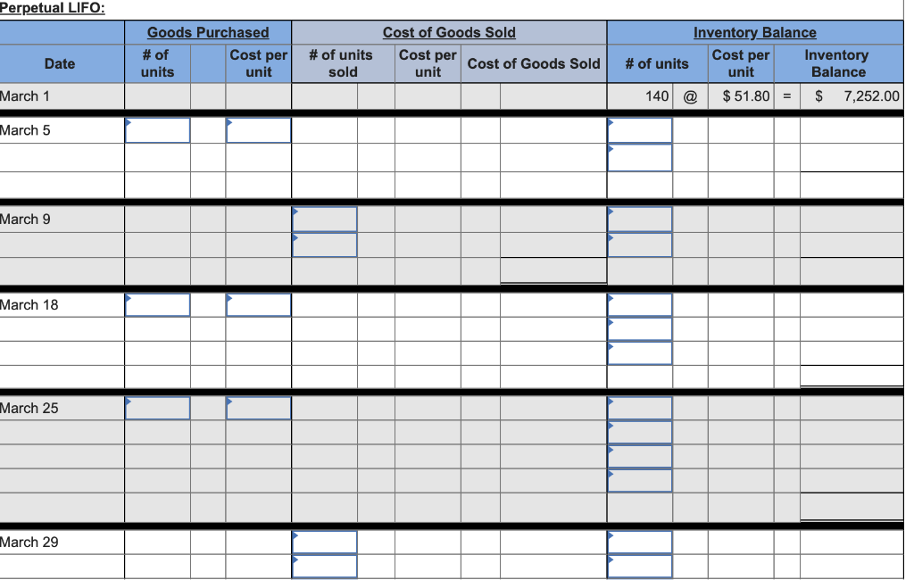 identification. For specific identification, the March 9 sale consisted of 85 units