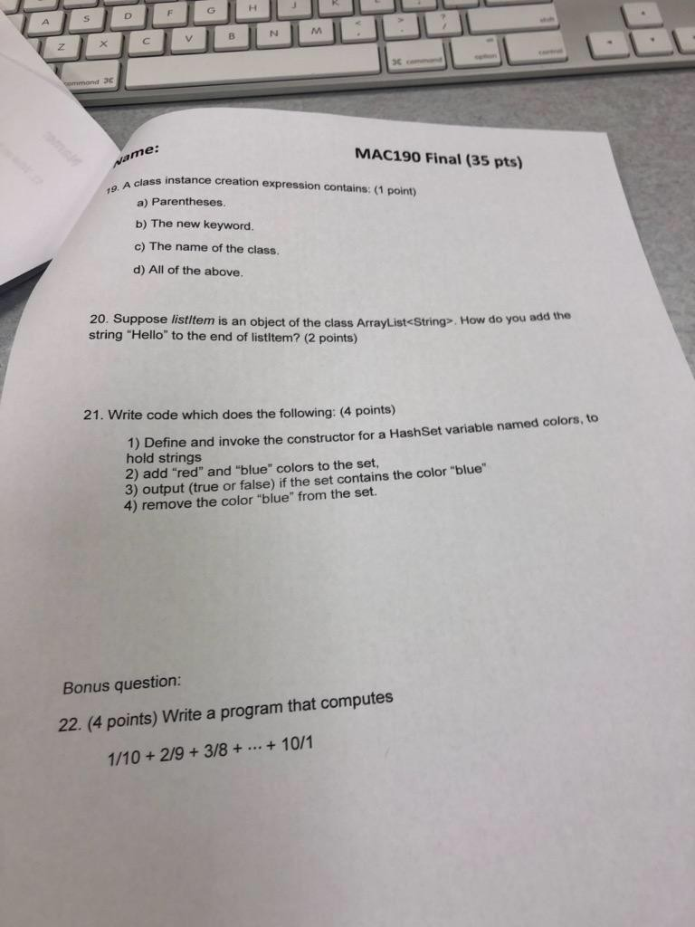 dot" B. keyword super, followed by a set of parentheses containing the